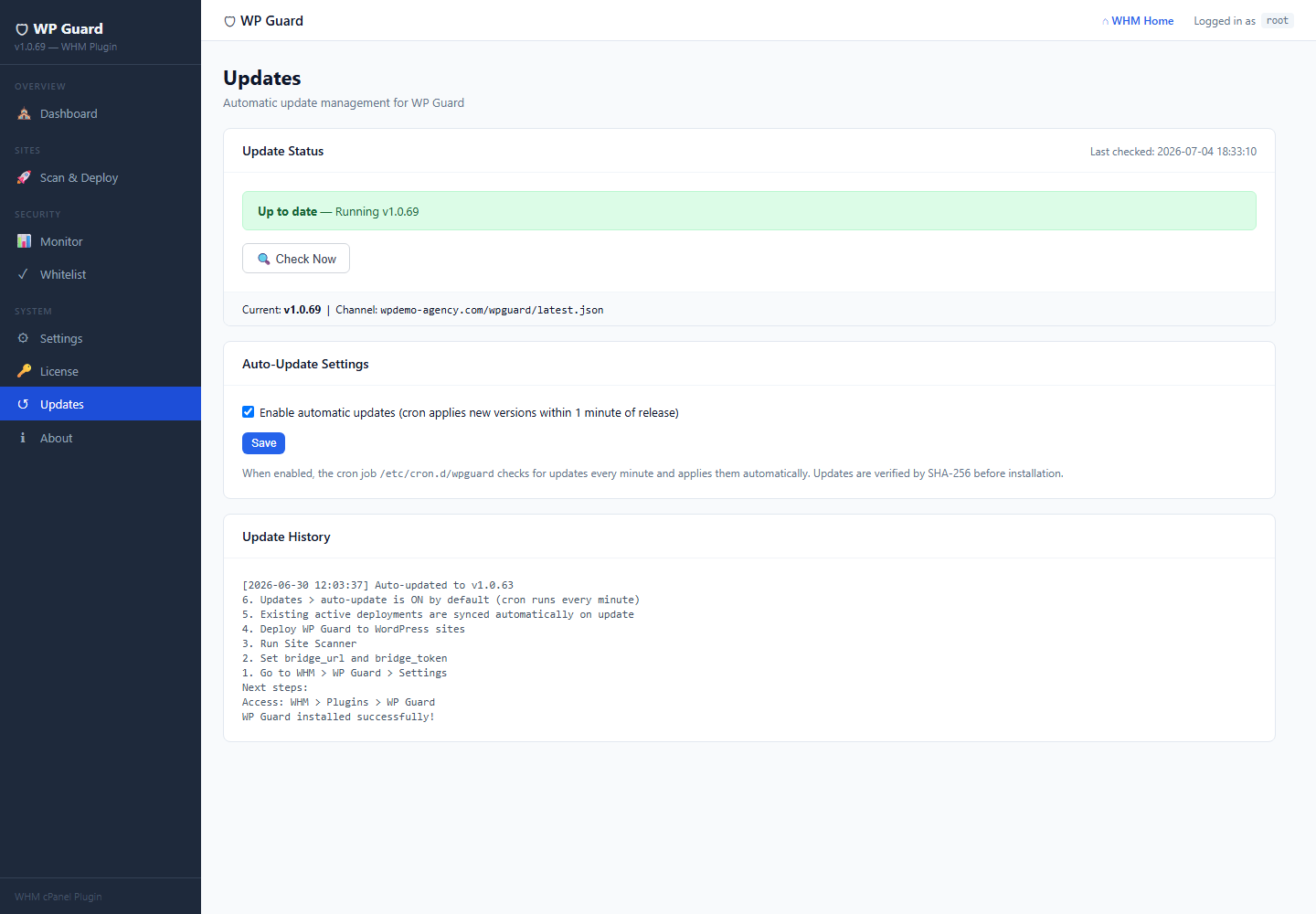 WP Guard — cPanel Pro